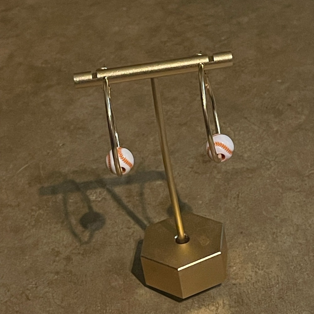 Big Hoop Baseball Earrings